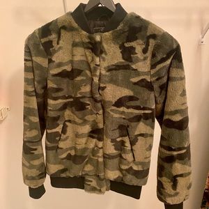 Rino & Pelle Faux Fur Camo Bomber Jacket